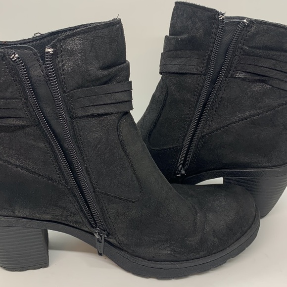 B.O.C. Alicudi Vegan Leather Ankle Boots Black 8 Tassel  Fringe Heeled Boho Moto - Picture 11 of 13